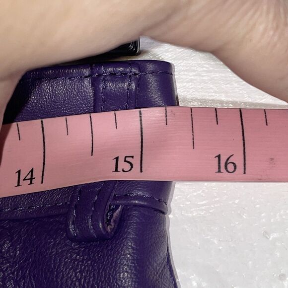 Vintage Purple Leather Pants High Rise Tapered India Bold 80s 90s Size 32 Makart - Picture 10 of 12